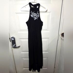 AND Elegant Black Halter Maxi‎ Dress Size 8